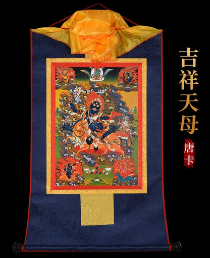 GOOD Thangka Tibet Buddhism HOME temple altar WALL Decor art  Palden Lhamo JI X TIAN MU Buddha Mandala Thang-ga Hanging painting