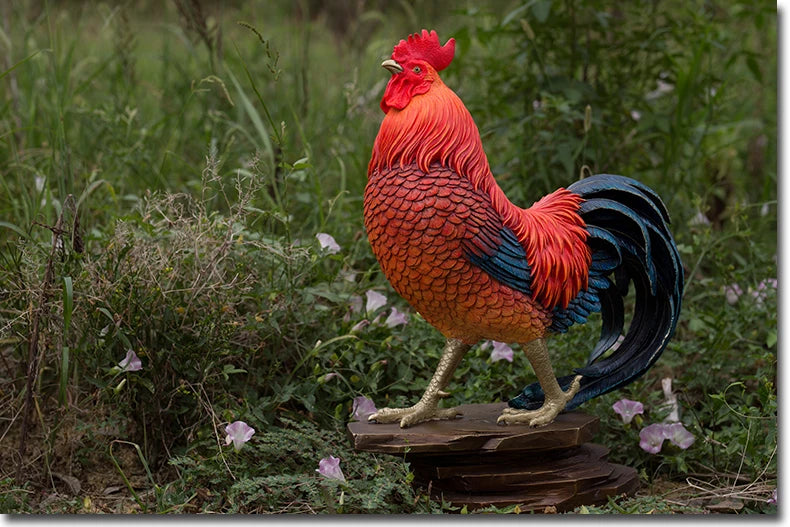 GOOD- Unique # GOOD Luck Money drawing Propitious RED Cock Brass statue # home hall lobby Shop auspicious efficacious Talisman