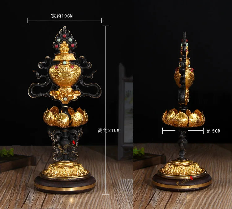 GOOD Wholesale Buddhist articles # Buddhism religious ceremonies Eight Auspicious Symbols of Buddhism 8 JI XIANG Gilding statue