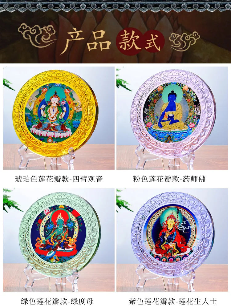 GOOD # Wholesale Buddhist supplies Temple Asia HOME altar crystal Four-armed Avalokitesvara GUAN YIN Buddha ornament statue