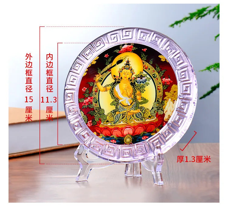 GOOD # Wholesale Buddhist supplies Temple Asia HOME altar crystal Four-armed Avalokitesvara GUAN YIN Buddha ornament statue