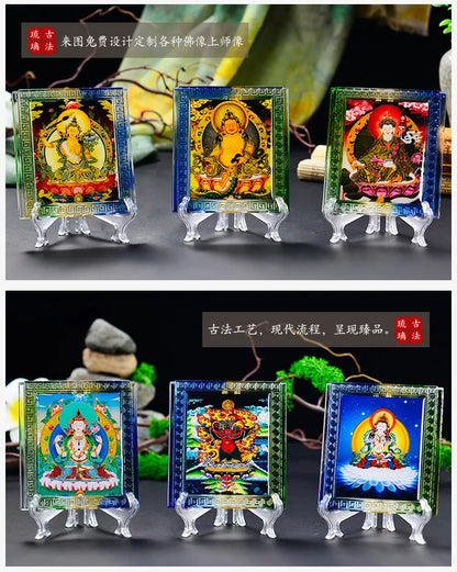 GOOD # Wholesale Buddhist supplies Temple HOME altar crystal Yellow Jambhala God of wealth Buddha ornament statue