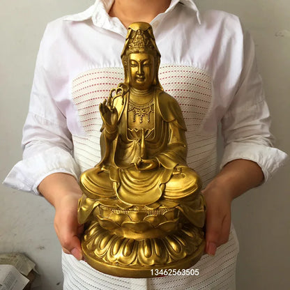 GOOD bless family OFFICE Safety Health luck Talisman office home shop efficacious Protection GUAN YIN Buddha statue