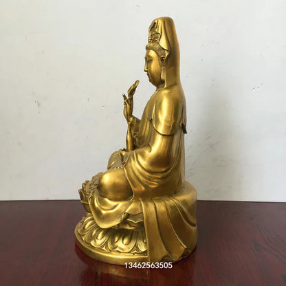 GOOD bless family OFFICE Safety Health luck Talisman office home shop efficacious Protection GUAN YIN Buddha statue