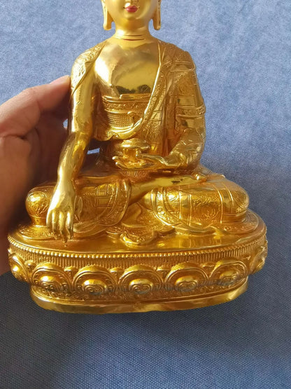 GOOD buddha Sakyamuni Medicine Buddha statue Buddhism Tibet temple HOME gilded copper Buddha statue bless safe health good luck