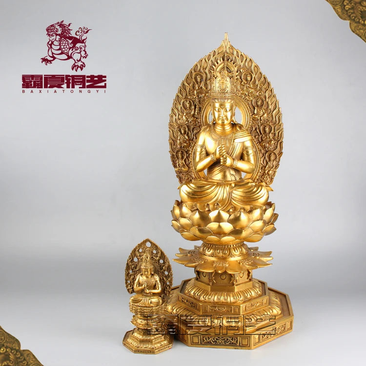 GOOD figure of Buddha -temple Porch lobby Talisman Protection # Bless safety RULAI Buddha statue 71CM