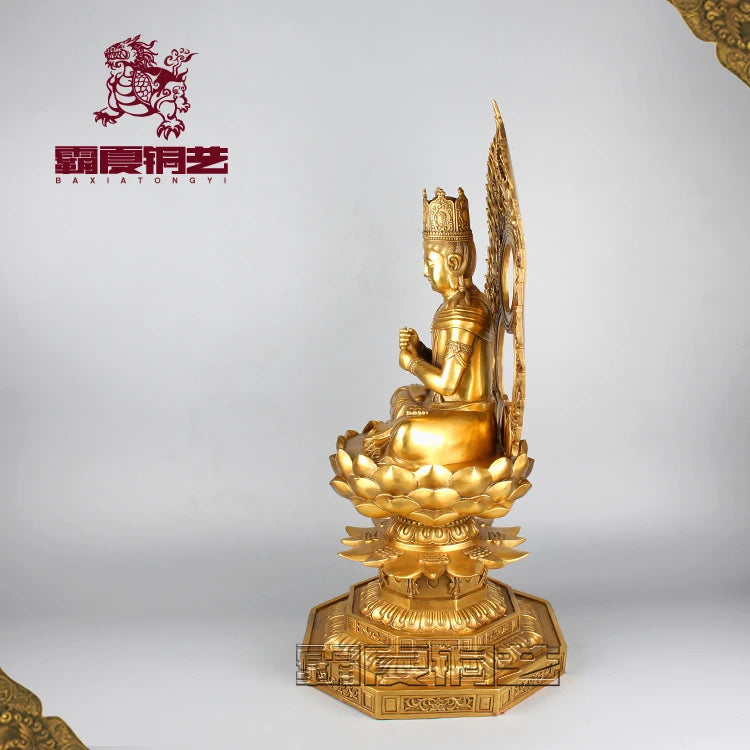 GOOD figure of Buddha -temple Porch lobby Talisman Protection # Bless safety RULAI Buddha statue 71CM