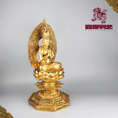 GOOD figure of Buddha -temple Porch lobby Talisman Protection # Bless safety RULAI Buddha statue 71CM