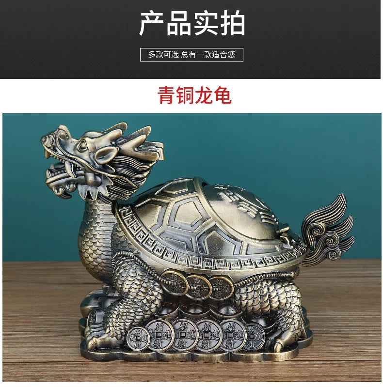 GOOD gift Southeast Asia Good luck Dragon turtle ashtray statue mascot HOME office shop BAR CLUB Decoration bring wealth fortune