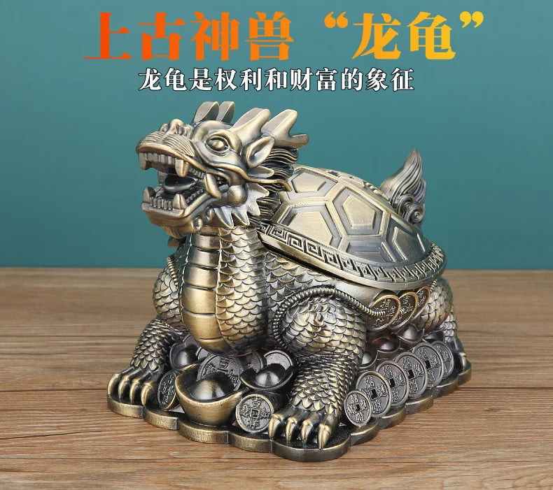 GOOD gift Southeast Asia Good luck Dragon turtle ashtray statue mascot HOME office shop BAR CLUB Decoration bring wealth fortune