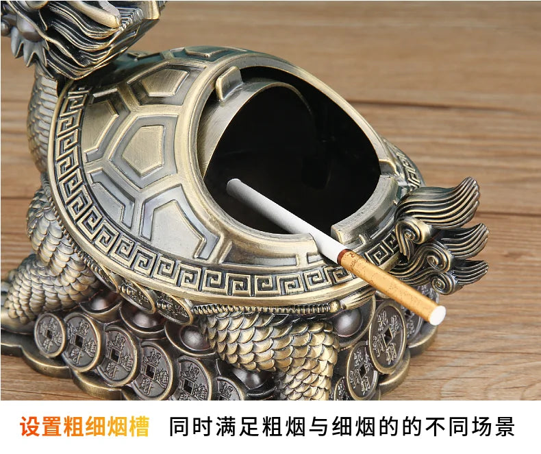 GOOD gift Southeast Asia Good luck Dragon turtle ashtray statue mascot HOME office shop BAR CLUB Decoration bring wealth fortune