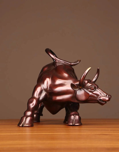 GOOD # large GOOD LUCK Charging Bull Wall Street Bronze Bull statue home Company SHOP BAR thriving business Money Sculpture