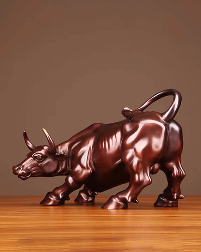 GOOD # large GOOD LUCK Charging Bull Wall Street Bronze Bull statue home Company SHOP BAR thriving business Money Sculpture