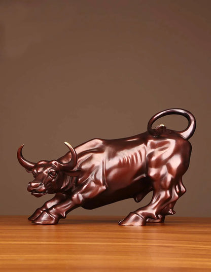 GOOD # large GOOD LUCK Charging Bull Wall Street Bronze Bull statue home Company SHOP BAR thriving business Money Sculpture