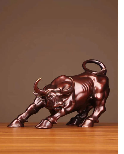 GOOD # large GOOD LUCK Charging Bull Wall Street Bronze Bull statue home Company SHOP BAR thriving business Money Sculpture