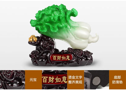 GOOD  office home lobby shop efficacious Money Drawing "BAICAI & JIN CHAN"Propitious FENG SHUI jade Sculpture statue   25CM