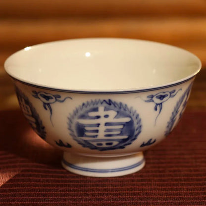 GUANFU (GUANFU) Guanfu Museum Blue and White Six Arts Pair Bowl Cultural Relics Cultural Creation Derivative Rice Bowl Guanfu Si