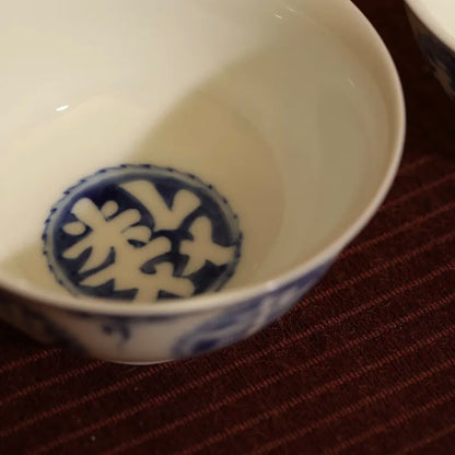 GUANFU (GUANFU) Guanfu Museum Blue and White Six Arts Pair Bowl Cultural Relics Cultural Creation Derivative Rice Bowl Guanfu Si