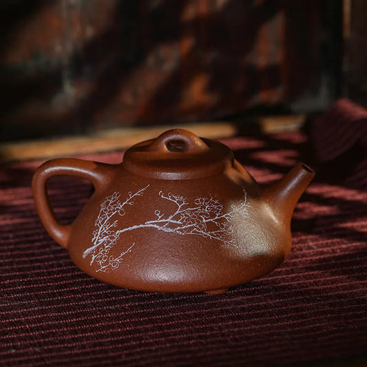 GUANFU (GUANFU) Guanfu Purple Sand Mian Stone ladle Purple Mud Falling Slope Mud View Zhouzi Metallurgical Teapot Breathable to