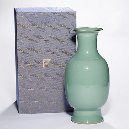 GUANFU Guanfu Museum Recommend Longquan Green Appreciation Han Quan Meizi Green Guanyin Bottle Antique Celadon Hand-made Handmad