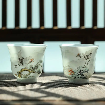 GUANFU Guanfu Museum Recommend Misfortune Dance Mingxin-Misfortune to Cup Jingde Pinming Cup Master Cup Handmade Thin Tire Exqui