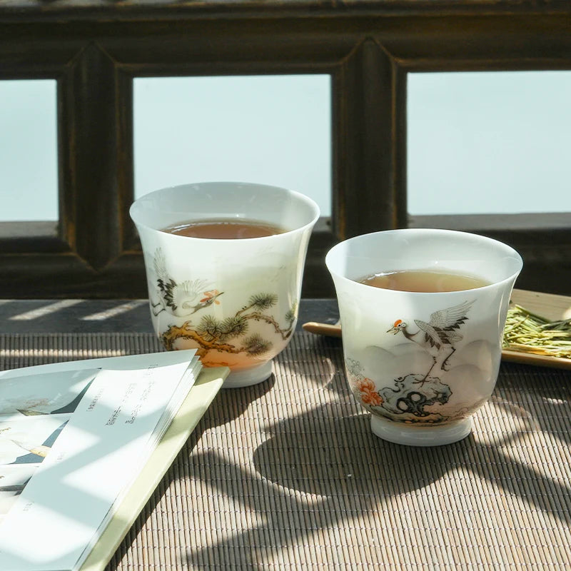 GUANFU Guanfu Museum Recommend Misfortune Dance Mingxin-Misfortune to Cup Jingde Pinming Cup Master Cup Handmade Thin Tire Exqui