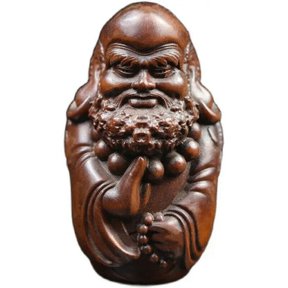 GY001 : 8 X 4.5 X 4.3 CM Hand Carved Boxwood Figurine - Damo Monk Man