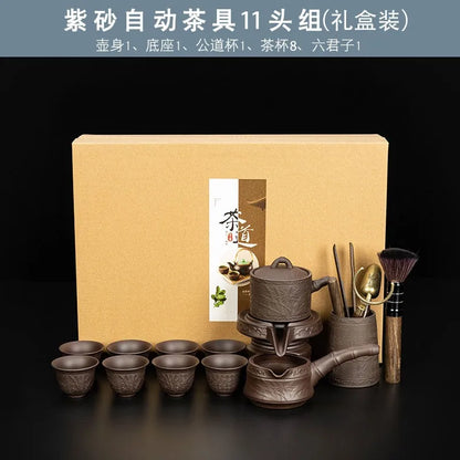 Gaiwan Kung Fu Chinese Cup Tea Set Ceremony Gift Automatic Pair Tea Set Board Luxury Vintage Juego De Te Silent Drink AB50TS
