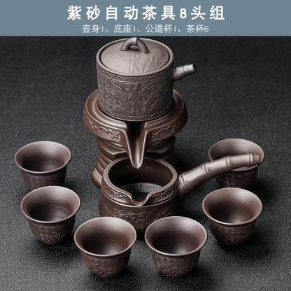 Gaiwan Kung Fu Chinese Cup Tea Set Ceremony Gift Automatic Pair Tea Set Board Luxury Vintage Juego De Te Silent Drink AB50TS