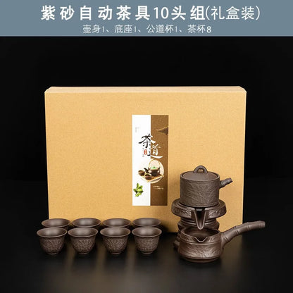 Gaiwan Kung Fu Chinese Cup Tea Set Ceremony Gift Automatic Pair Tea Set Board Luxury Vintage Juego De Te Silent Drink AB50TS