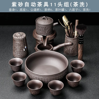 Gaiwan Kung Fu Chinese Cup Tea Set Ceremony Gift Automatic Pair Tea Set Board Luxury Vintage Juego De Te Silent Drink AB50TS