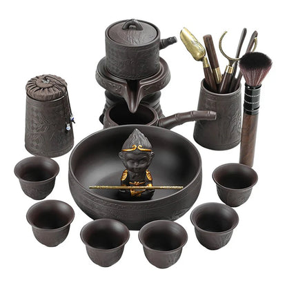 Gaiwan Kung Fu Chinese Cup Tea Set Ceremony Gift Automatic Pair Tea Set Board Luxury Vintage Juego De Te Silent Drink AB50TS