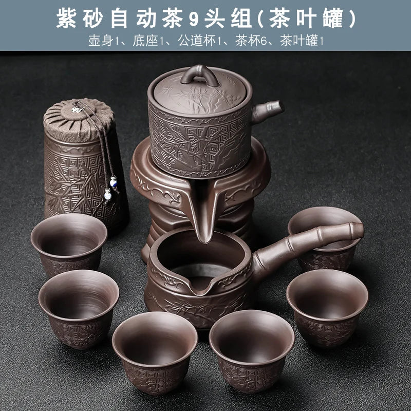 Gaiwan Kung Fu Chinese Cup Tea Set Ceremony Gift Automatic Pair Tea Set Board Luxury Vintage Juego De Te Silent Drink AB50TS