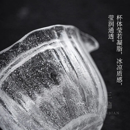 Gaiwan Large Single Glass Ice Lotus Thickened Kung Fu Tea Brewing Bowl Frozen Tea Set