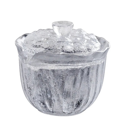 Gaiwan Large Single Glass Ice Lotus Thickened Kung Fu Tea Brewing Bowl Frozen Tea Set