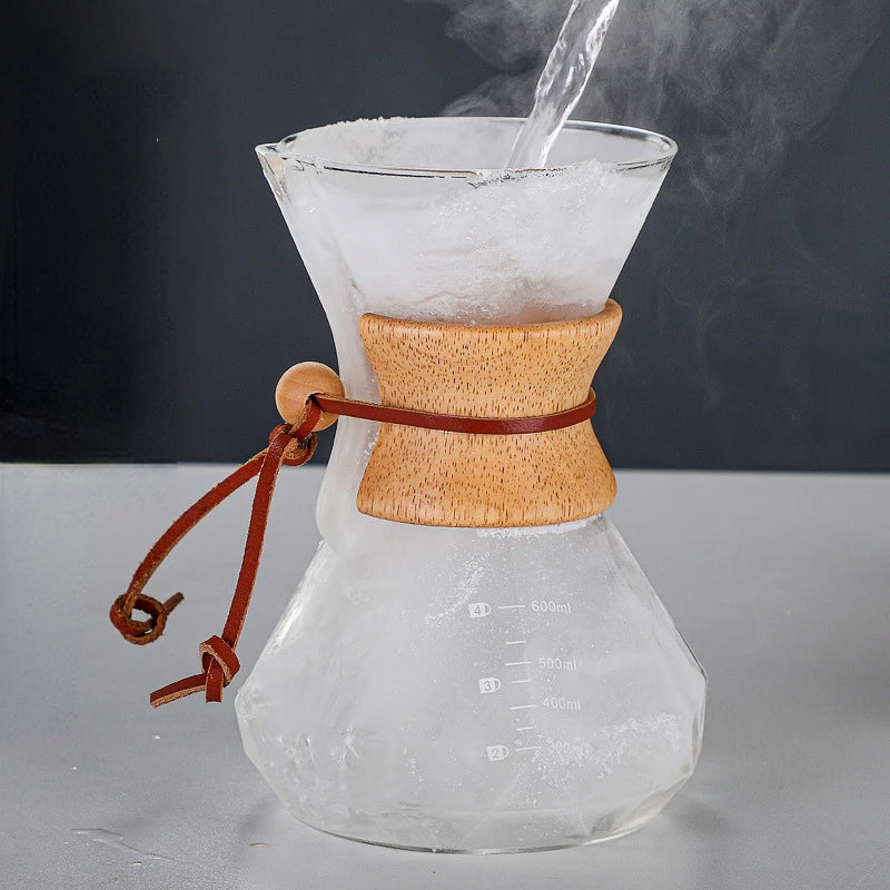 Galss Coffee Pots Coffee Maker Diamond-shaped Hand Brewed Coffee Pot Sharing Pot Glass Drip Pot Coffee Filter Cup Espresso Pot
