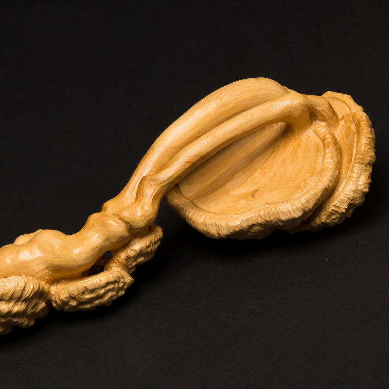 Ganoderma Lucidum Ruyi Boxwood Carving Exquisite Home Decoration Decoration Pieces Pure Handmade Carving Crafts Gifts