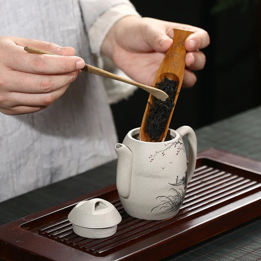 Gaoshan Flowing Purple Clay Teapot Raw Ore White Segment Mud Wholesale Factory Teapot Kung Fu Tea Set One Piece Dropshipping Goo