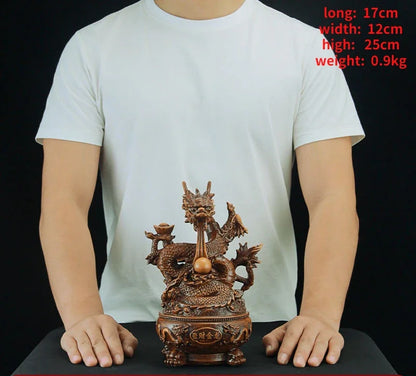 Gathering Wealth Golden Feng Shui Dragon Inviting Wealth Ornaments Office Desktop Decora Opening Gift Sculptures