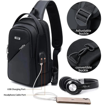 Geestock Anti-Theft Sling Bag, Crossbody Chest Bag Daypack for Men&Women, Casual One Shoulder Backpack