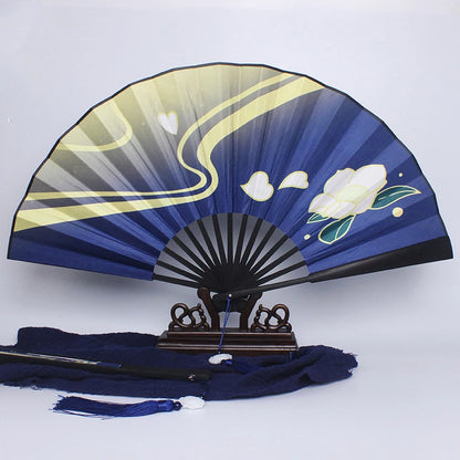 Genshin game anime character folding fan High Quality Printed  cloth Hand Fan home outdoor decoration fan 10.41 in -12.97 in