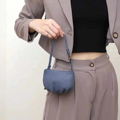 Genuine Coin Real Leather Card Holder Clutch Short Wallets Slots for Women Mini Purse Pocketbook Money Bags
