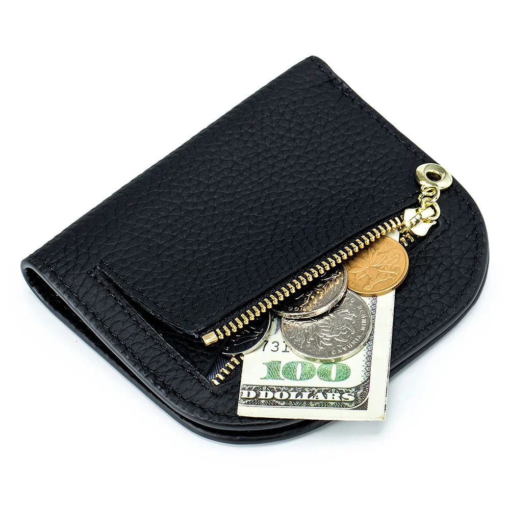Genuine Compact Woman New Ultra Thin Card Holder Multi Function Coin Mini Soft Leather Wallet