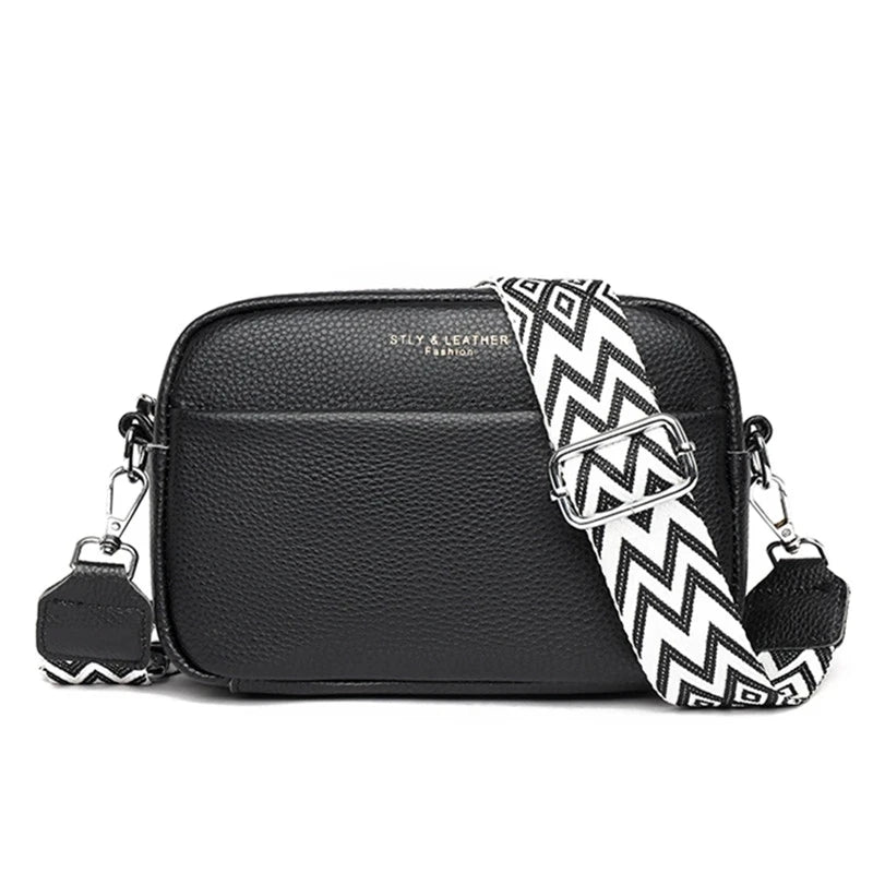 Genuine Cowhide Ladies Shoulder Bag Famous Brand Designer Lady Messenger Square Bags Casual Fashion Girl Handbags Wallets Sac