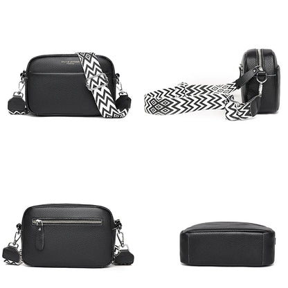 Genuine Cowhide Ladies Shoulder Bag Famous Brand Designer Lady Messenger Square Bags Casual Fashion Girl Handbags Wallets Sac