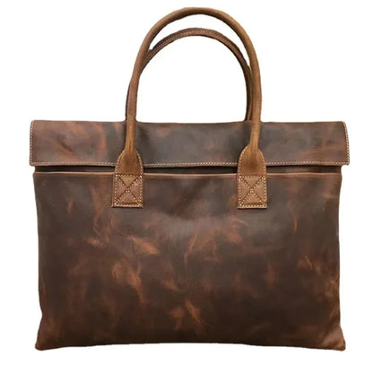 Genuine Executive Briefcases For Men Business Handbag Man Office Laptop Vintage Cow Leather Male Tote Bag