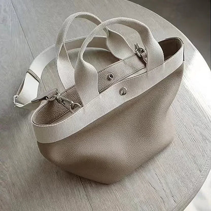 Genuine First Layer Cowhide Women's Handbag Large Capacity Tote Bag Fashionable and Simple Designer Bags Luxury