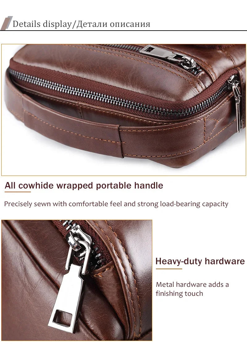 Genuine Handbags Men Designer Shoulder Husband Black Crossbody Messenger Bags Leather Man for ipad