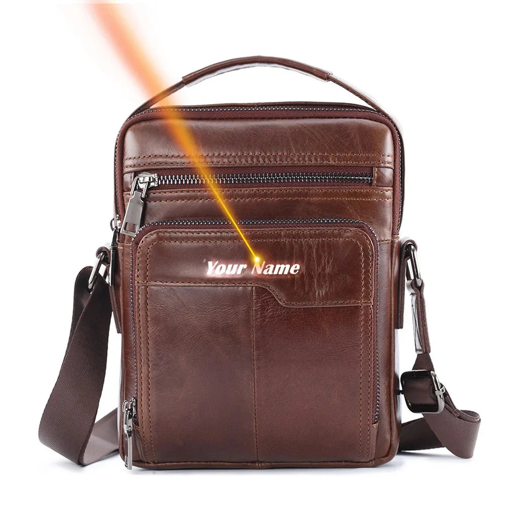 Genuine Handbags Men Designer Shoulder Husband Black Crossbody Messenger Bags Leather Man for ipad