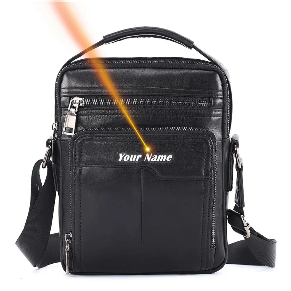 Genuine Handbags Men Designer Shoulder Husband Black Crossbody Messenger Bags Leather Man for ipad